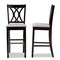 Baxton Studio Calista Grey Upholstered and Espresso Wood 2-Piece Bar Stool Set 167-10854 - alternate 8